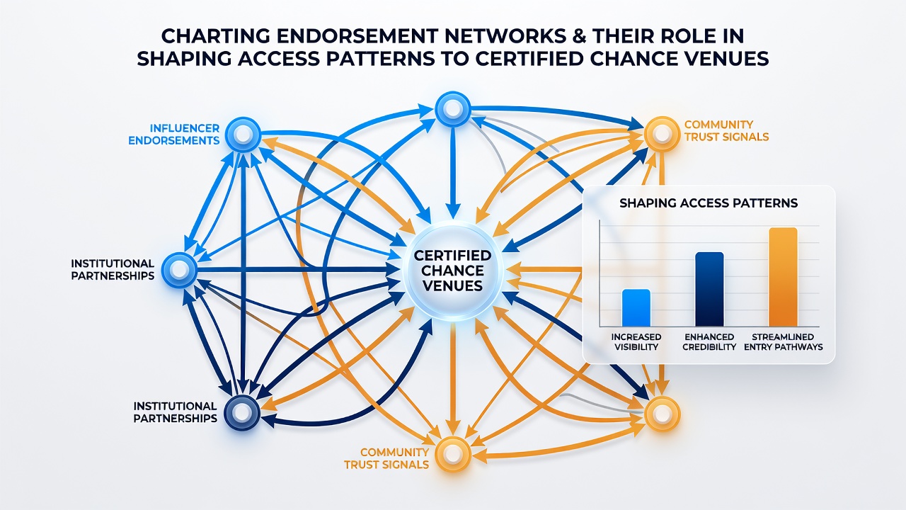 Grafik mit Zugriffsmustern und Endorsement-Verbindungen in zertifizierten Venues