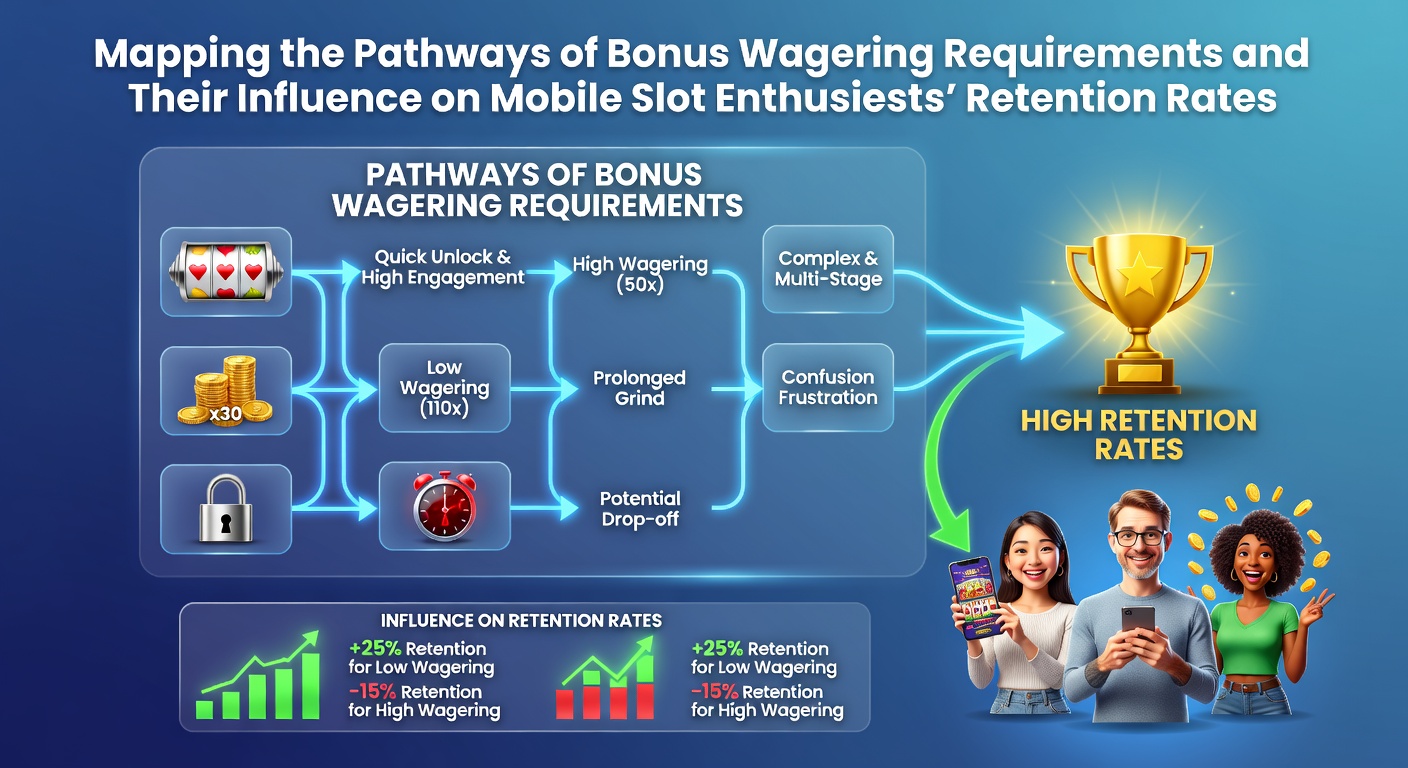 Darstellung der verschiedenen Wege von Bonus-Umsatzanforderungen in mobilen Slot-Spielen