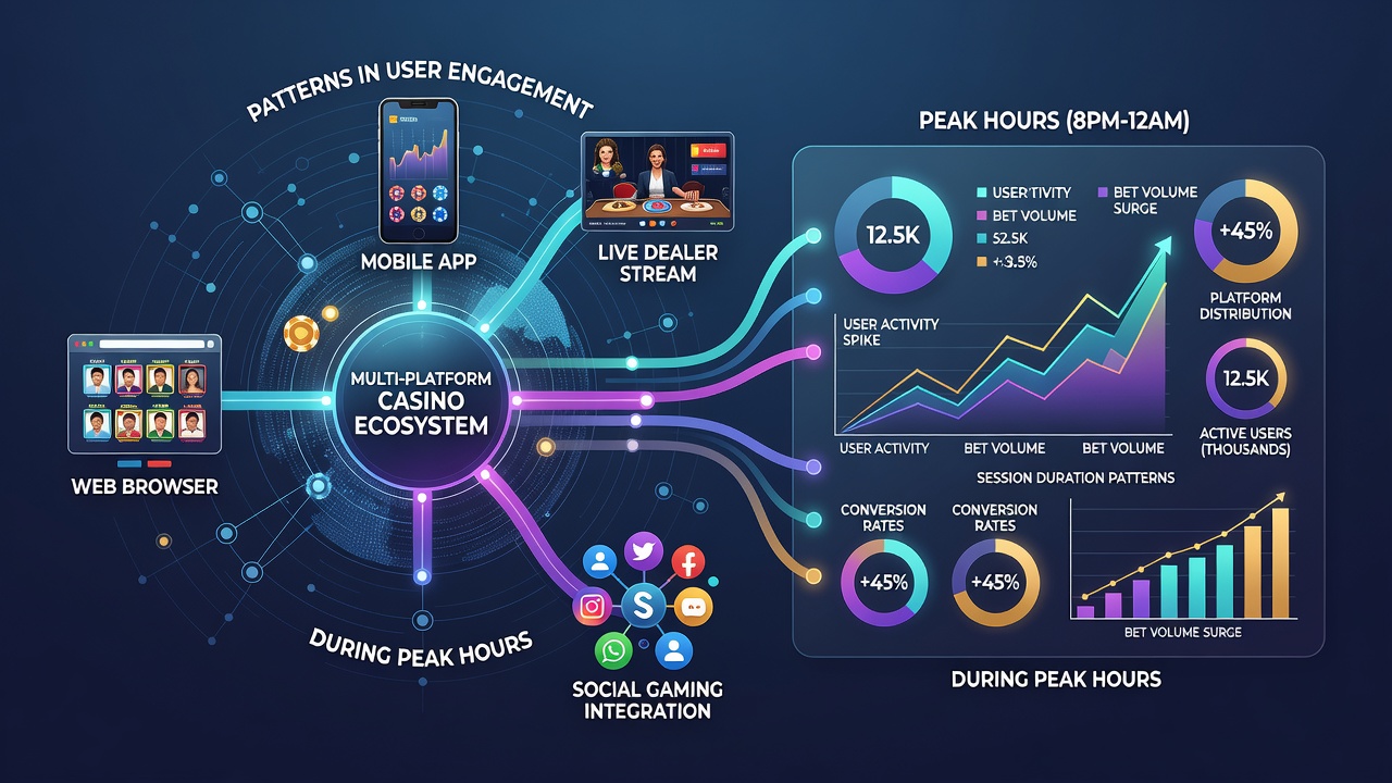 Diagramme und Visualisierungen zu Nutzerflüssen in Casino-Ökosystemen während Spitzenzeiten